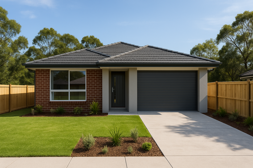 Completed fixed price turnkey new home package in Karalee Brisbane with landscaped front yard and move-in-ready presentation