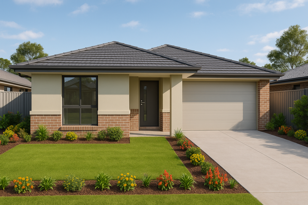 Fixed price turnkey new home near Collingwood Park built for first home buyers with landscaped front yard and move-in-read…